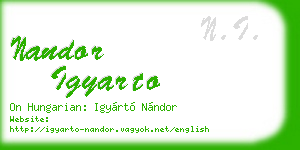 nandor igyarto business card